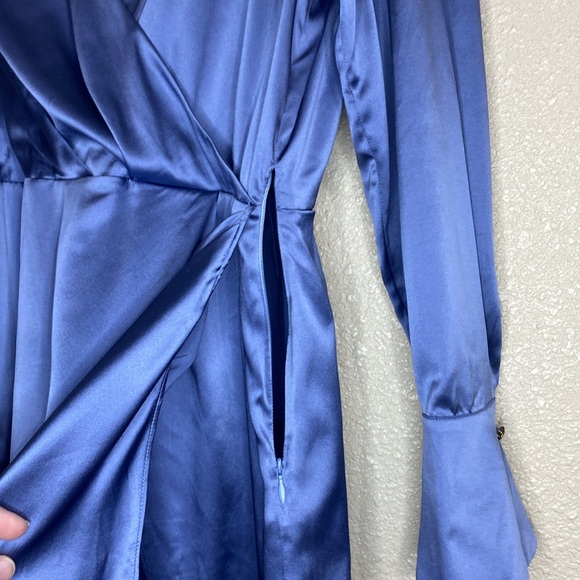 SER.OY.A Alisa Silk Mini Dress in Country Blue Size L - Picture 8 of 11